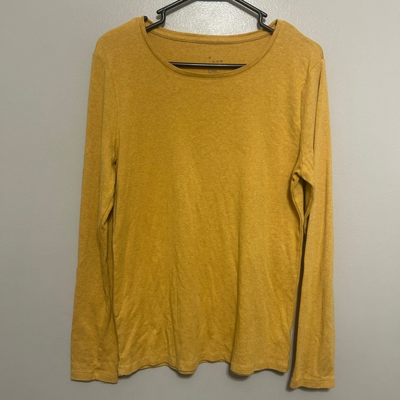 a new day Tops - A New Day Long Sleeve Tee Women XL Mustard Yellow Cotton Modal Basic Fall Chic